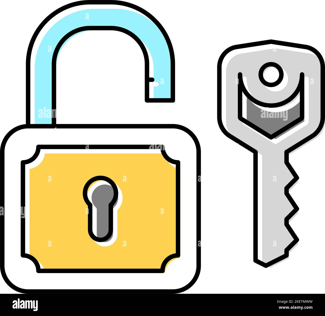 key padlock color icon vector illustration Stock Vector Image & Art - Alamy