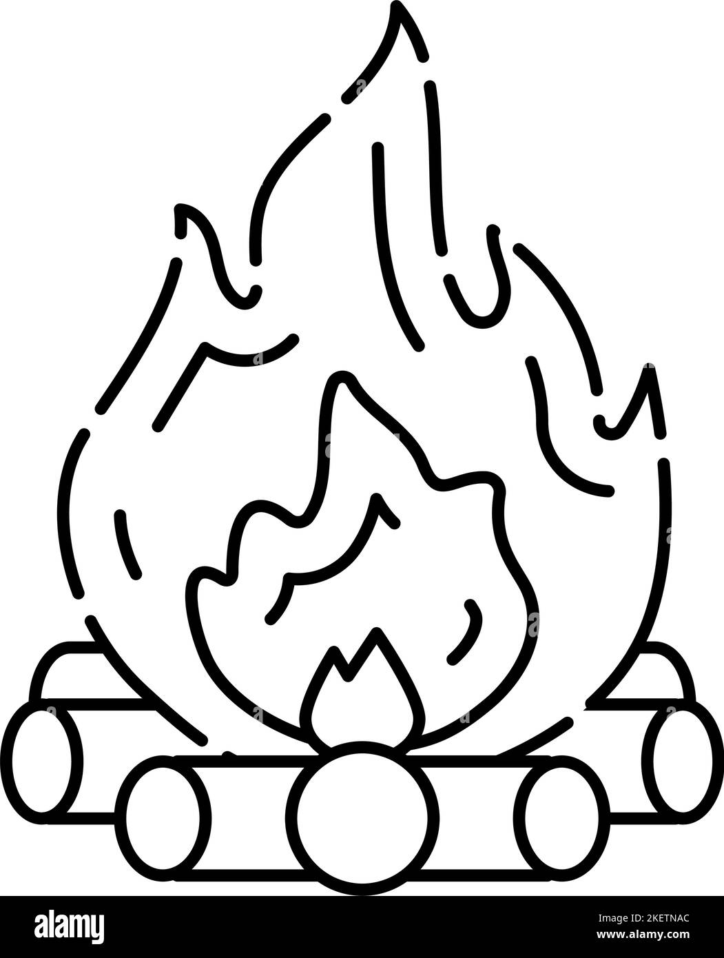 bonfire fire line icon vector illustration Stock Vector Image & Art - Alamy