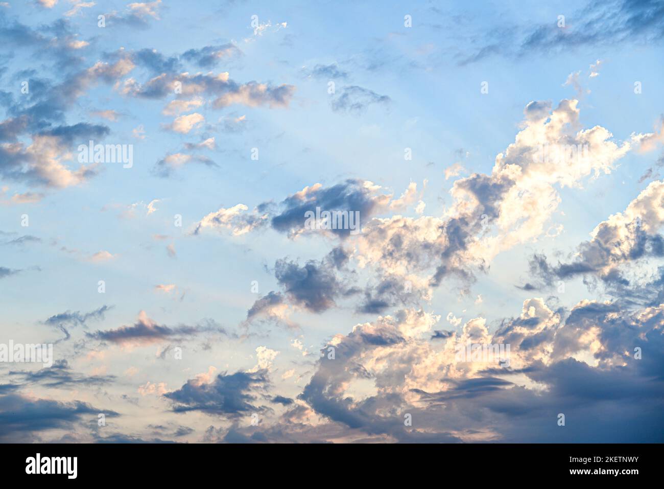 White clouds in a bright blue sky. The beauty of the nature Stock Photo ...