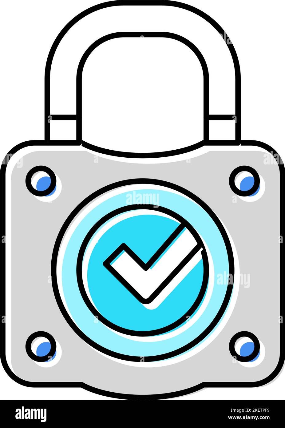 safety padlock color icon vector illustration Stock Vector Image & Art ...