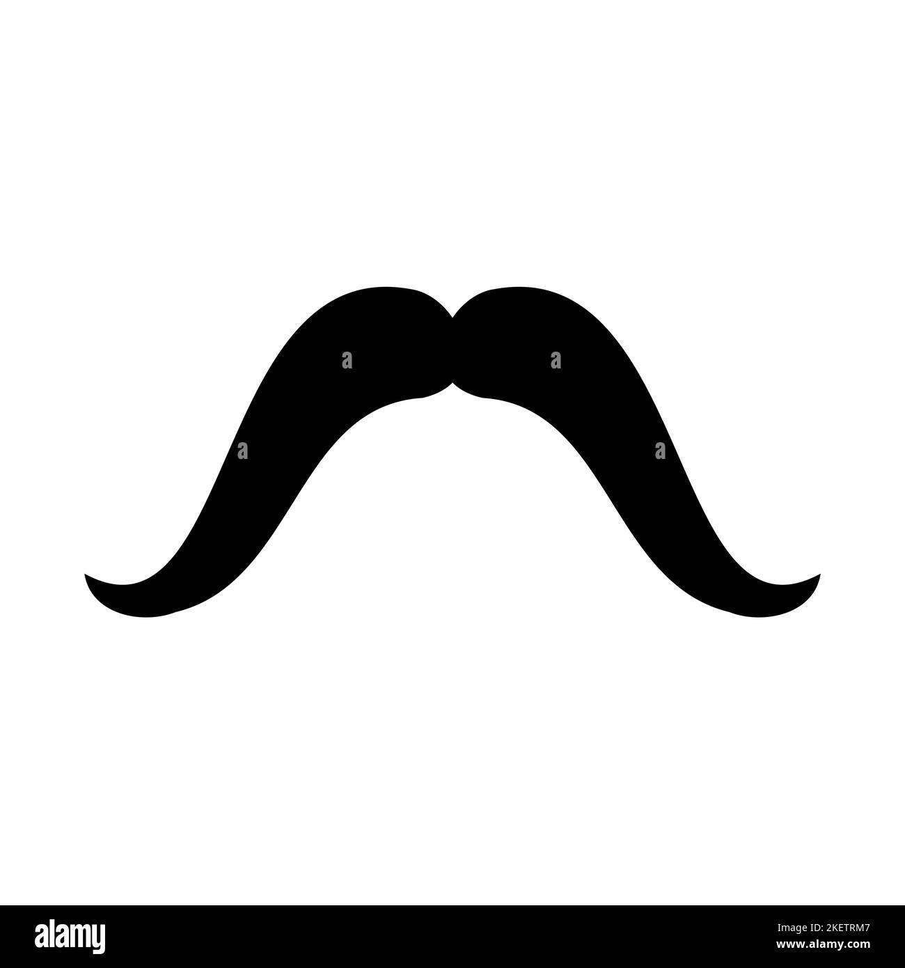 Vector flat mustache isolated on white background Stock Vector Image
