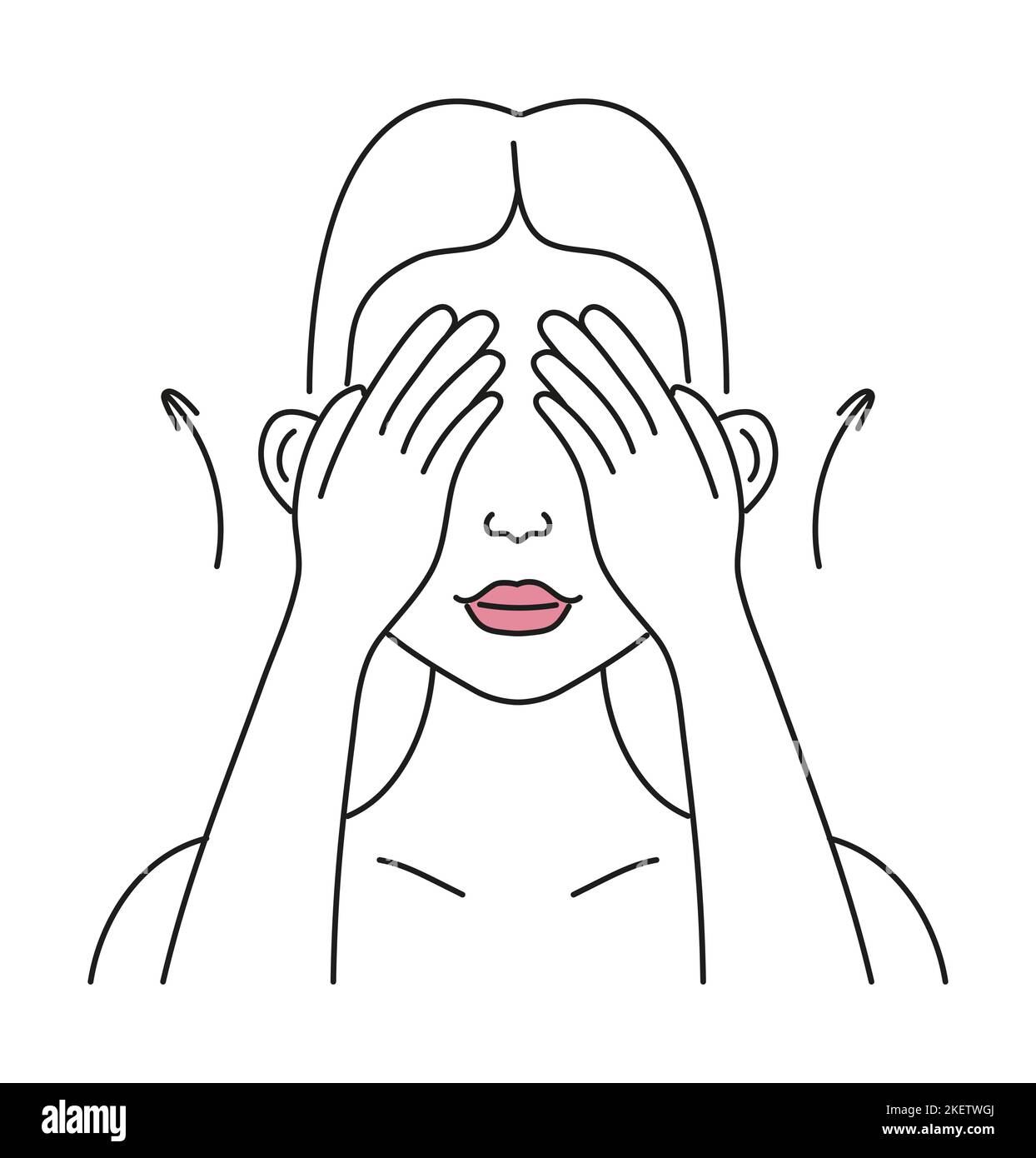 Facial massage. Facial skin care at home. Beautiful girl applies cream