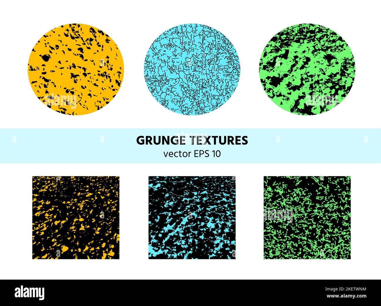 Set of grunge textures. Vector overlay design Stock Vector
