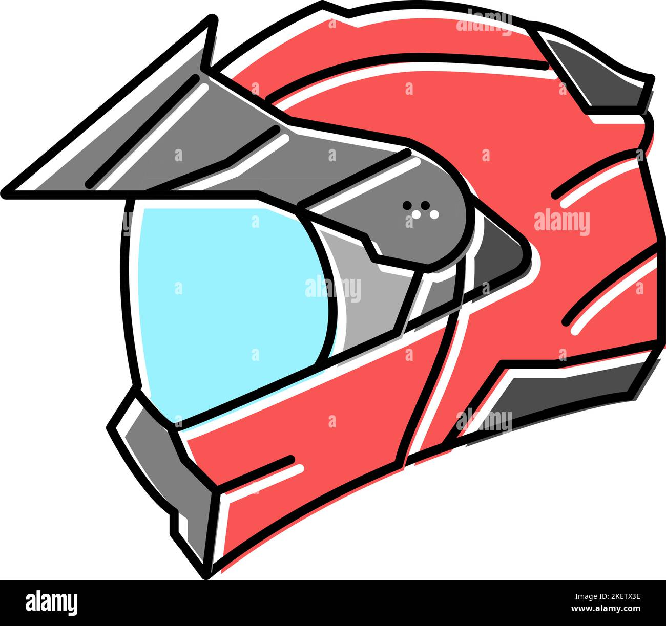 modular motorcycle helmet color icon vector illustration Stock Vector