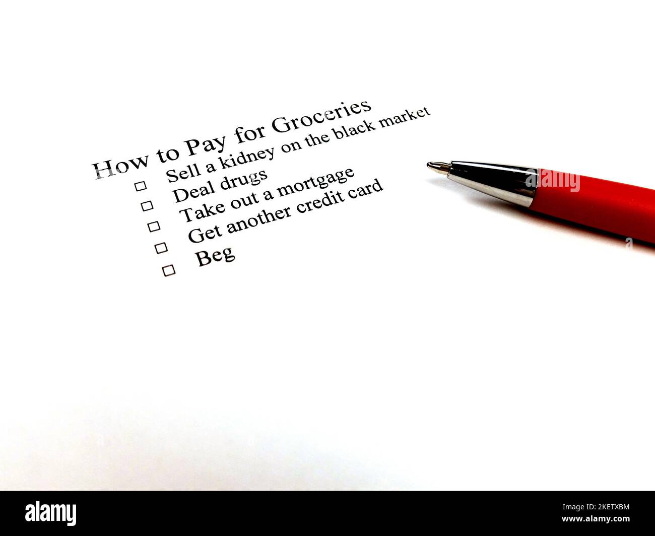 How to pay for groceries checklist on paper due to inflation making ...