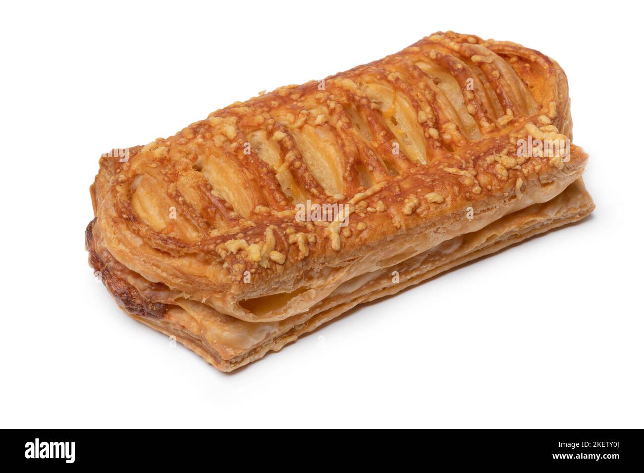Single cheese puff pastry snack isolated on white background Stock Photo