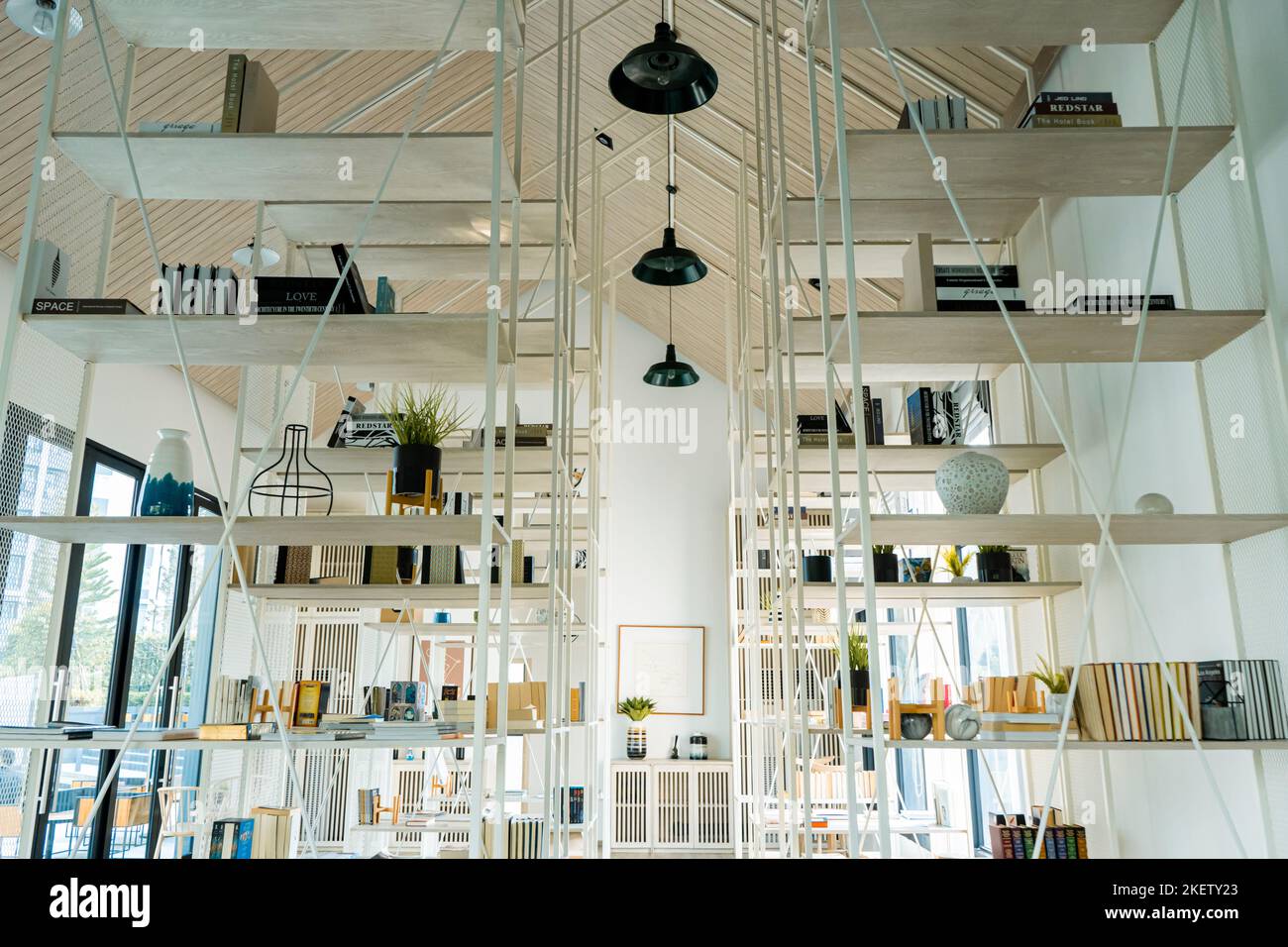 Book-sharing room for amenities in a modern residential complex. Book ...