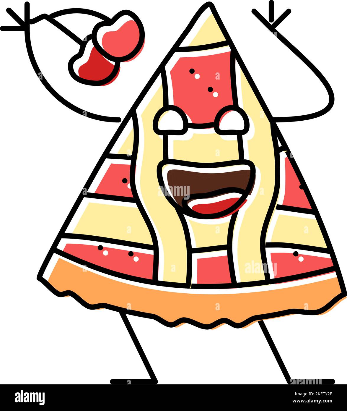 cherry pie dessert character color icon vector illustration Stock ...