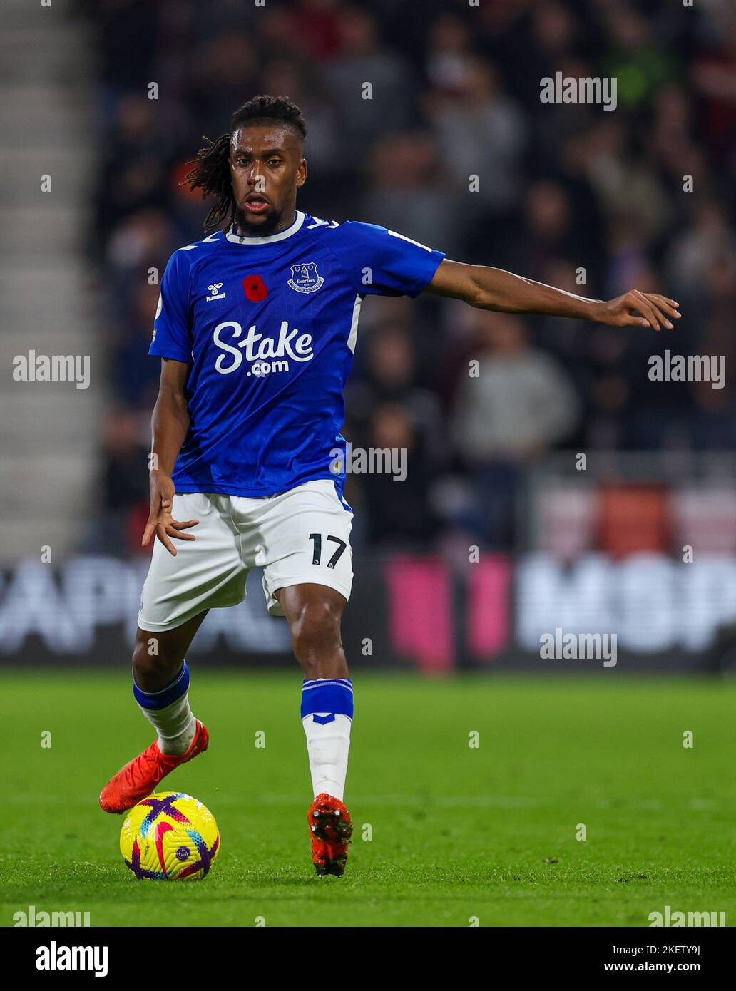 Everton’s Alex Iwobi in action during the Premier League match at Vitality Stadium, Bournemouth. Picture date: Saturday November 12, 2022. Stock Photo
