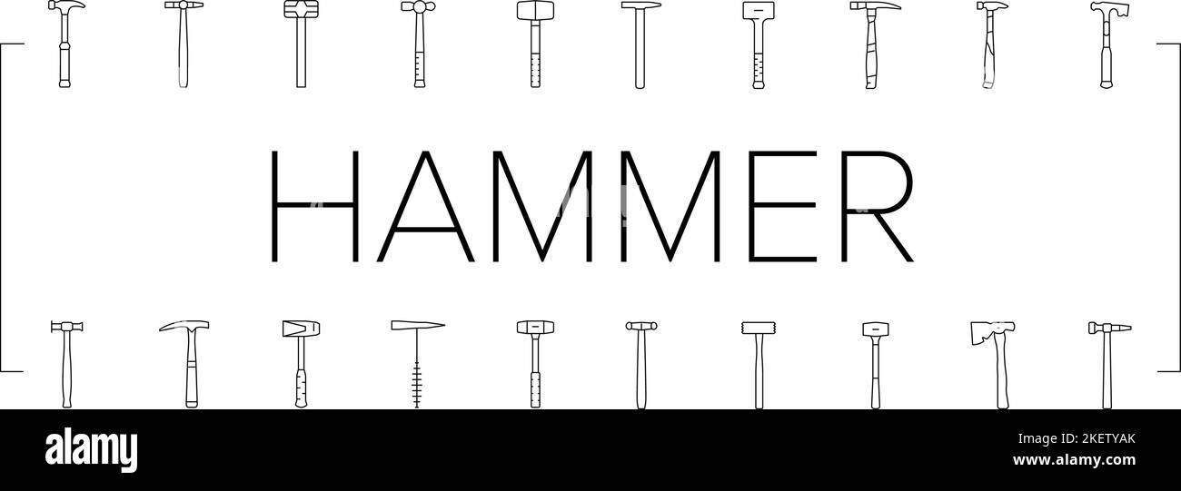 hammer tool construction icons set vector Stock Vector Image & Art - Alamy