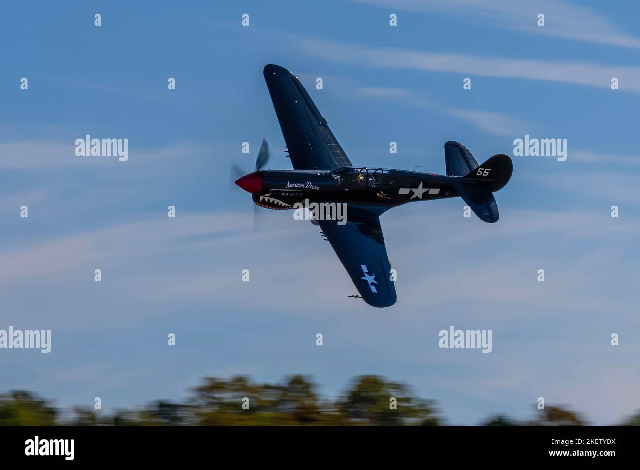 Monroe, NC, USA. 13th Nov, 2022. A World War 2 aircraft performs maneuvers during a Veterans Day