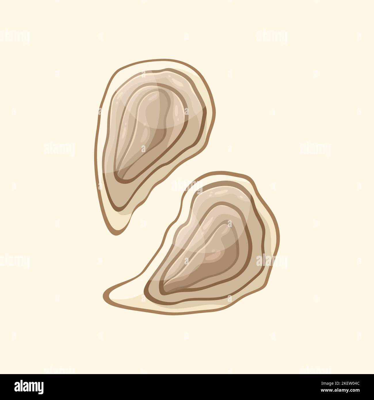 Vector illustration of an English dish - oysters. Kitchen for New Year and Christmas. Flat style. Stock Vector