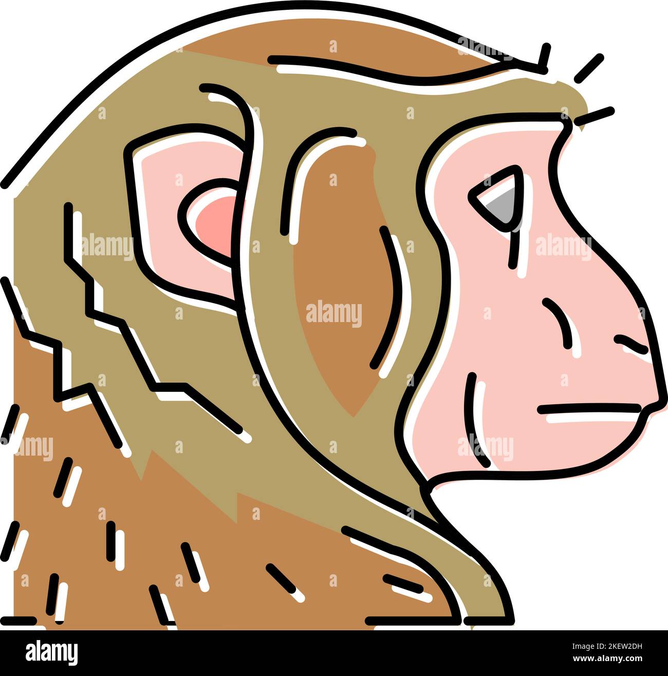 monkey animal zoo color icon vector illustration Stock Vector Image ...