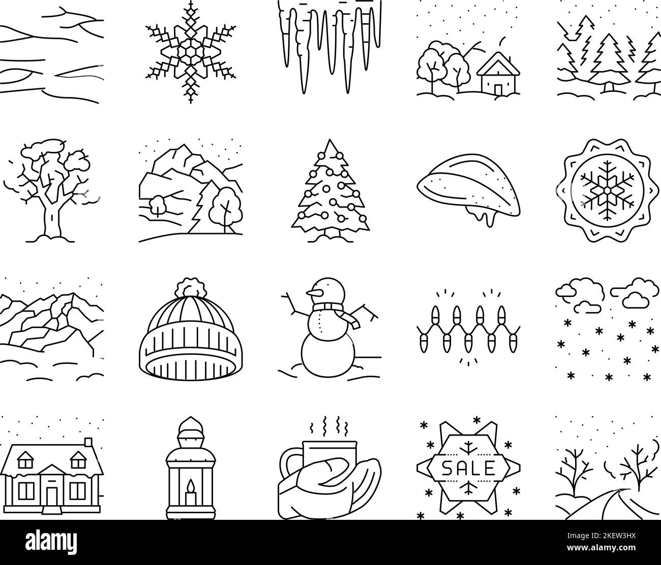 winter snow season nature icons set vector Stock Vector Image & Art - Alamy