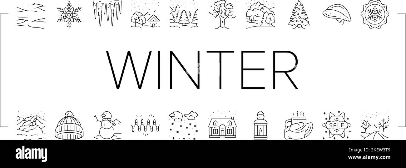 winter snow season nature icons set vector Stock Vector Image & Art - Alamy