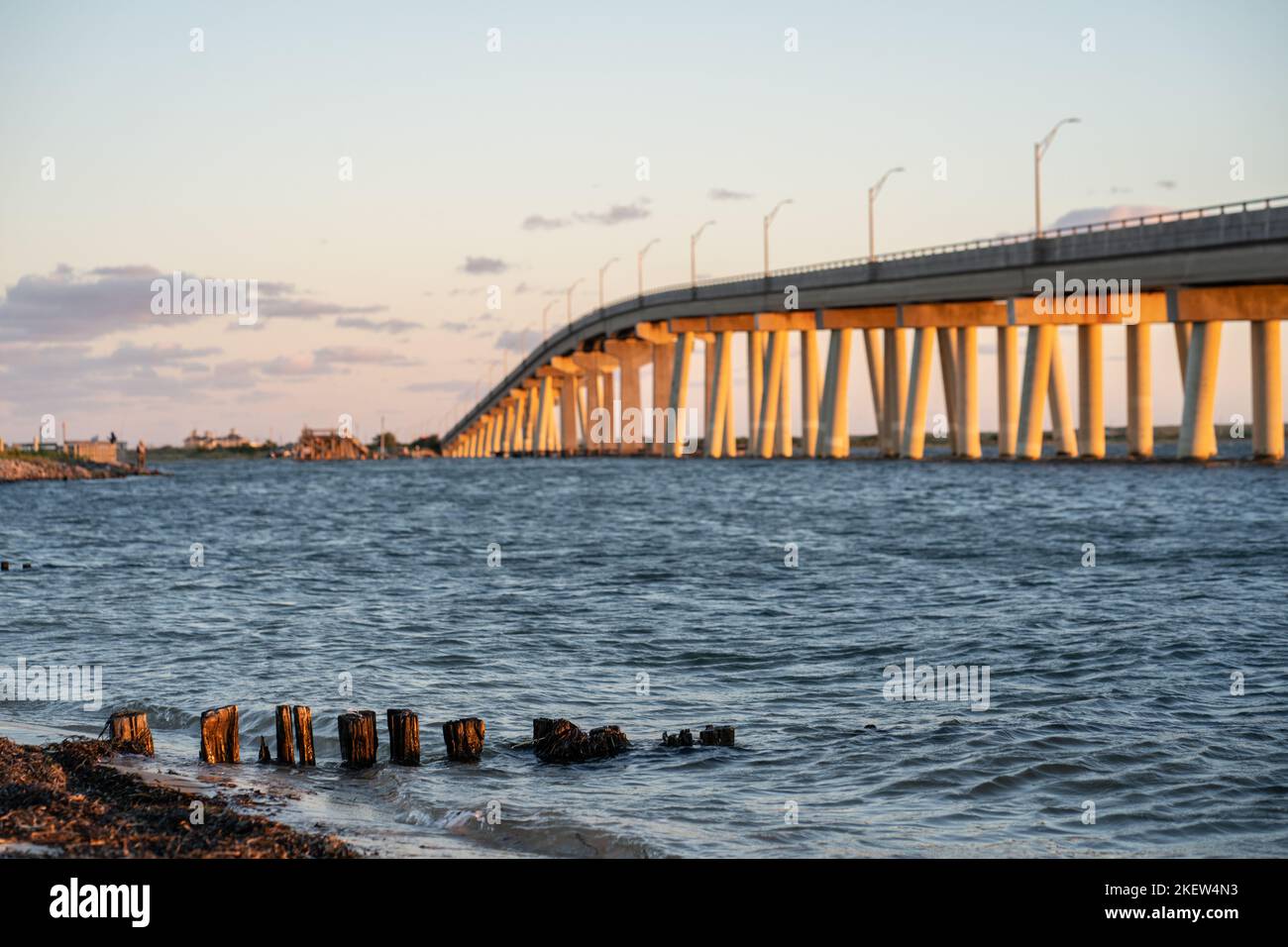 The Ponquogue bridge located in hampton bays long island ny Stock Photo