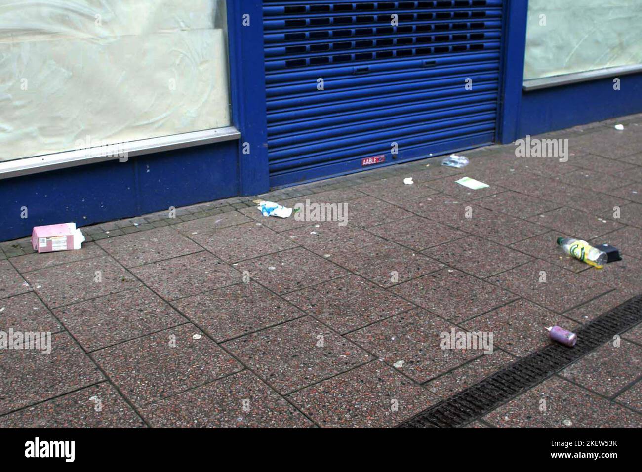Ayr, Ayrshire, Scotland, UK. Litter strewn streets around the county