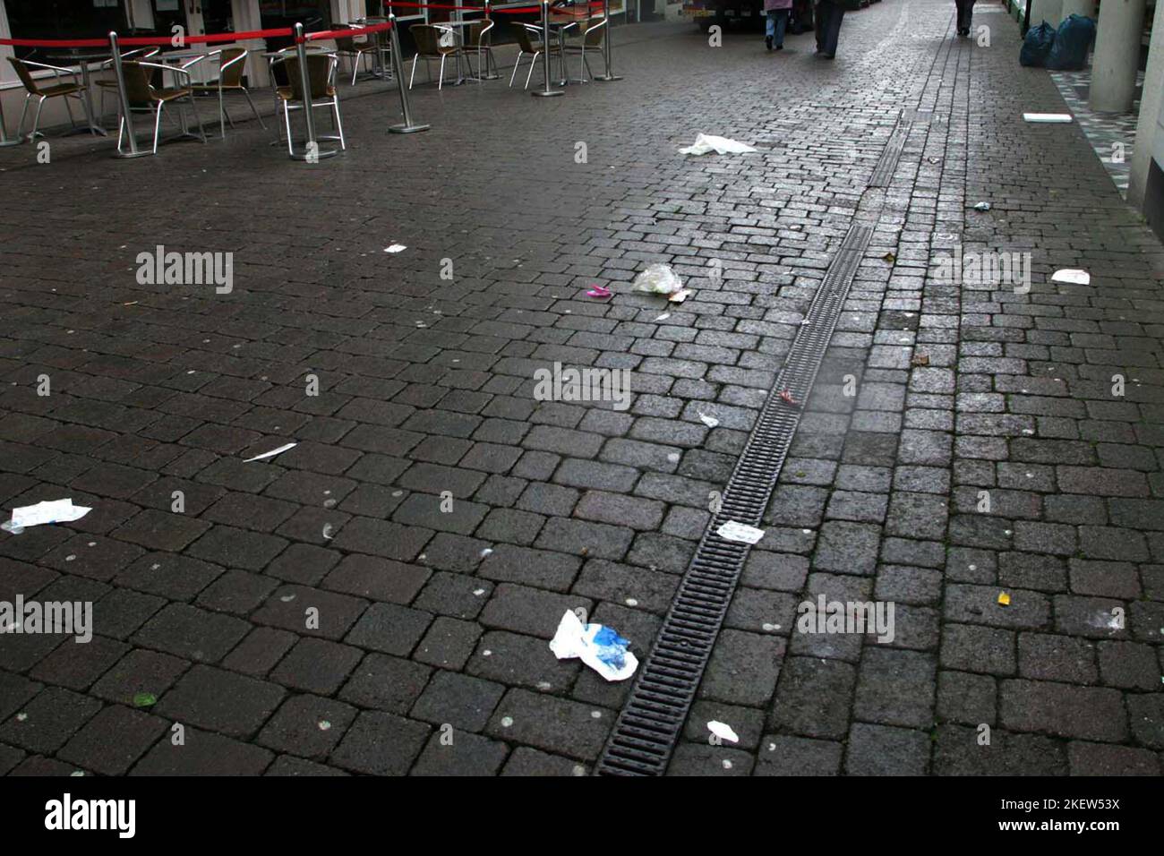 Ayr, Ayrshire, Scotland, UK. Litter strewn streets around the county