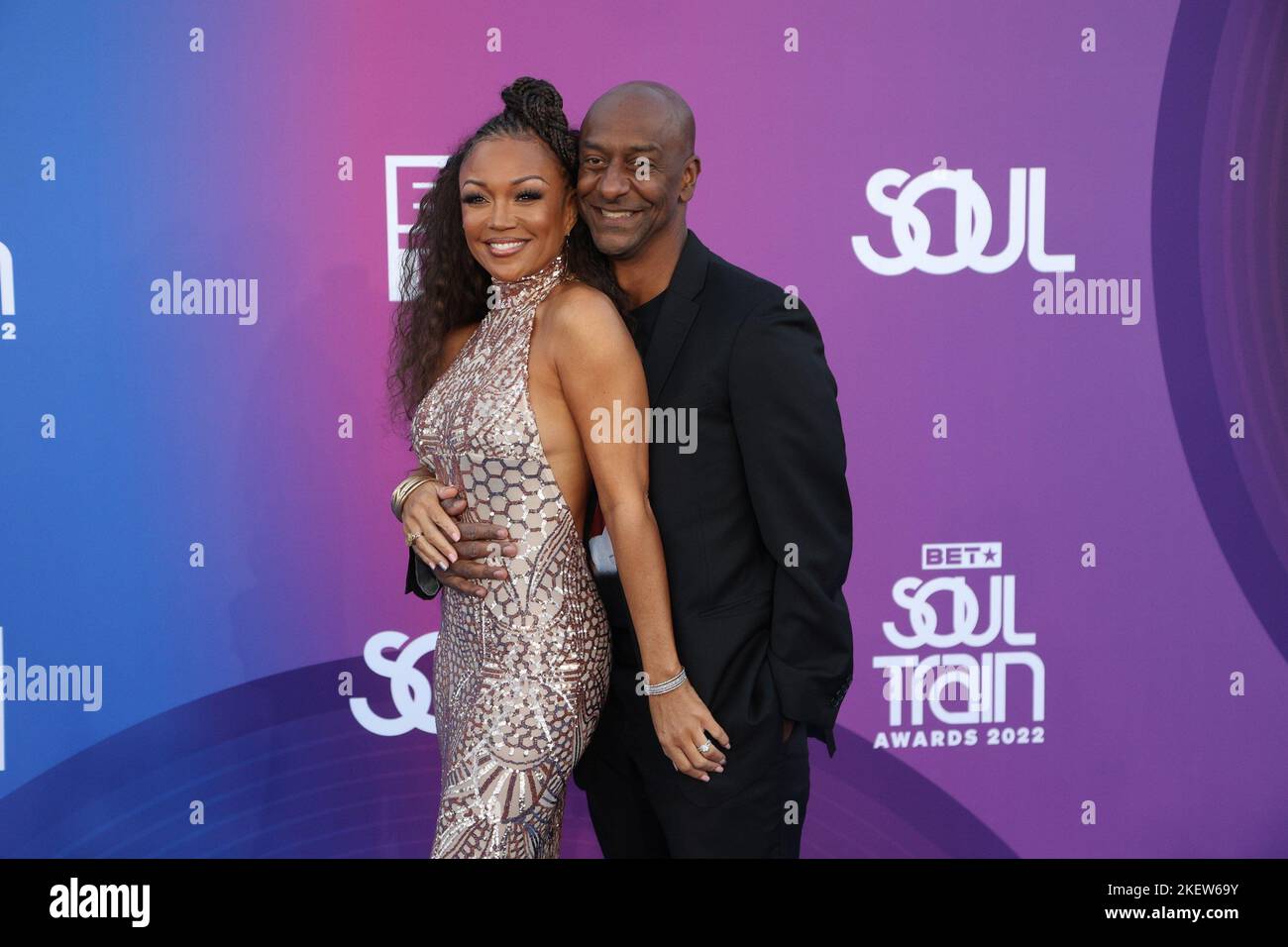 Las Vegas, NV, USA. 13th Nov, 2022. Chanté Moore, Stephen G. Hill at arrivals for Soul Train Awards 2022 - Part 2, Orleans Arena at Orleans Hotel and Casino, Las Vegas, NV November 13, 2022. Credit: JA/Everett Collection/Alamy Live News Stock Photo