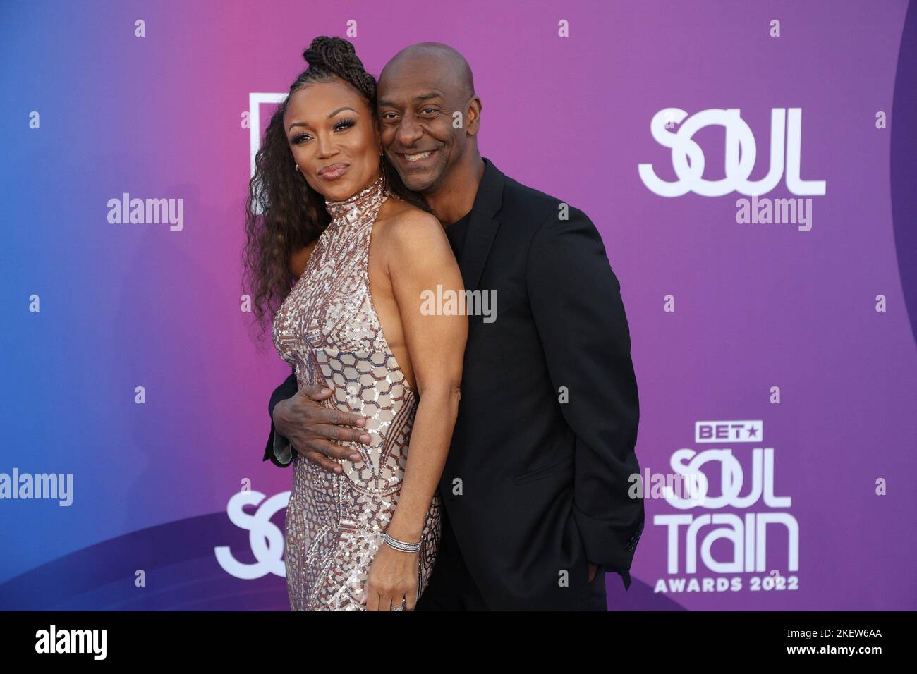 Las Vegas, NV, USA. 13th Nov, 2022. Chanté Moore, Stephen G. Hill at arrivals for Soul Train Awards 2022 - Part 2, Orleans Arena at Orleans Hotel and Casino, Las Vegas, NV November 13, 2022. Credit: JA/Everett Collection/Alamy Live News Stock Photo