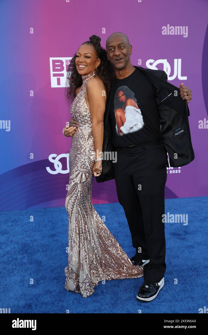 Las Vegas, NV, USA. 13th Nov, 2022. Chanté Moore, Stephen G. Hill at arrivals for Soul Train Awards 2022 - Part 2, Orleans Arena at Orleans Hotel and Casino, Las Vegas, NV November 13, 2022. Credit: JA/Everett Collection/Alamy Live News Stock Photo