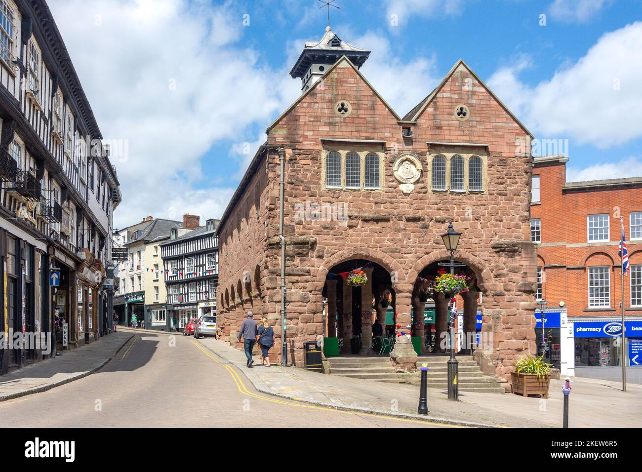 17th century Market House, Market Place, Ross-on-Wye (Rhosan ar Wy), Herefordshire, England, United Kingdom Stock Photo