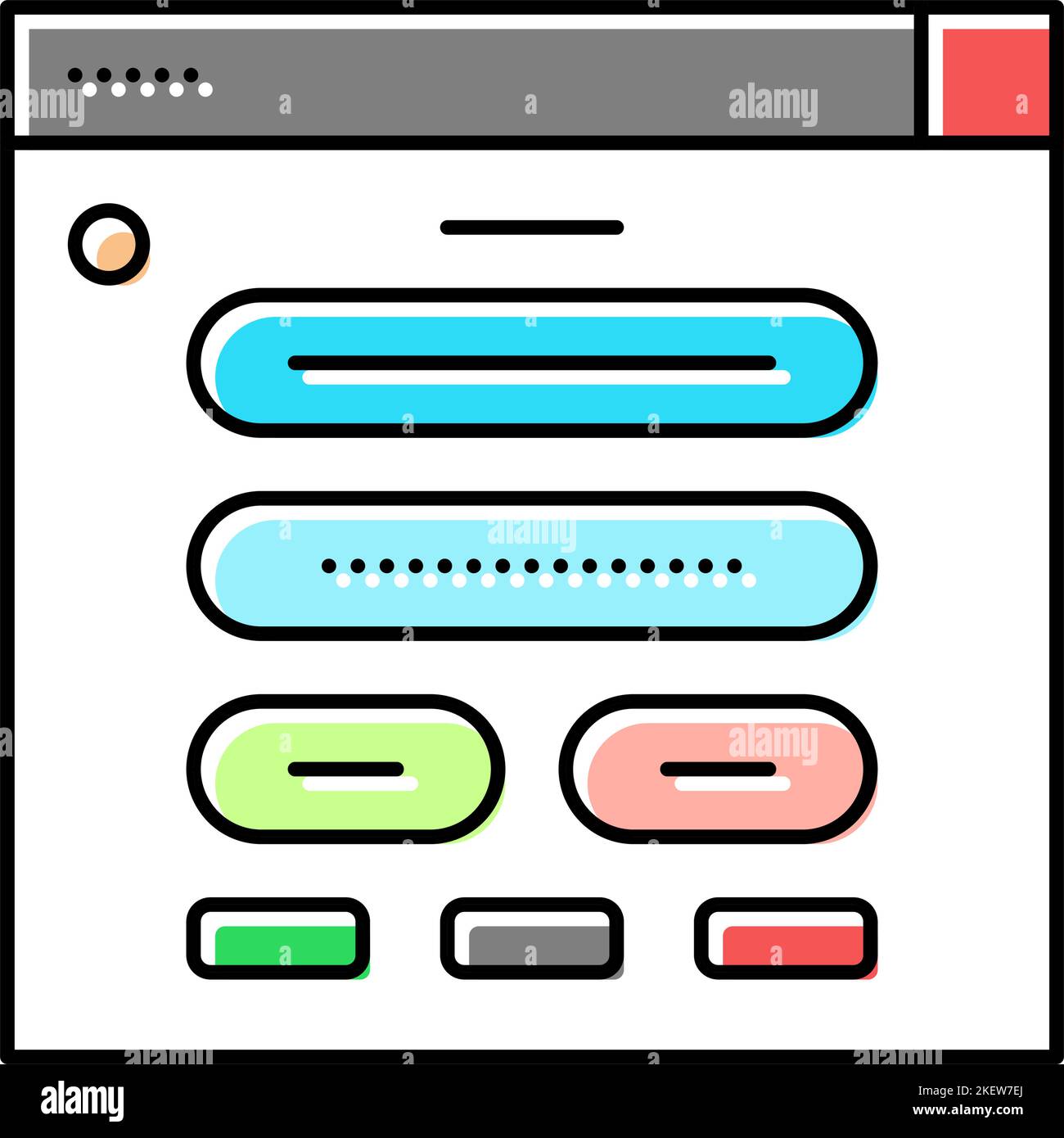 web form registration color icon vector illustration Stock Vector Image ...