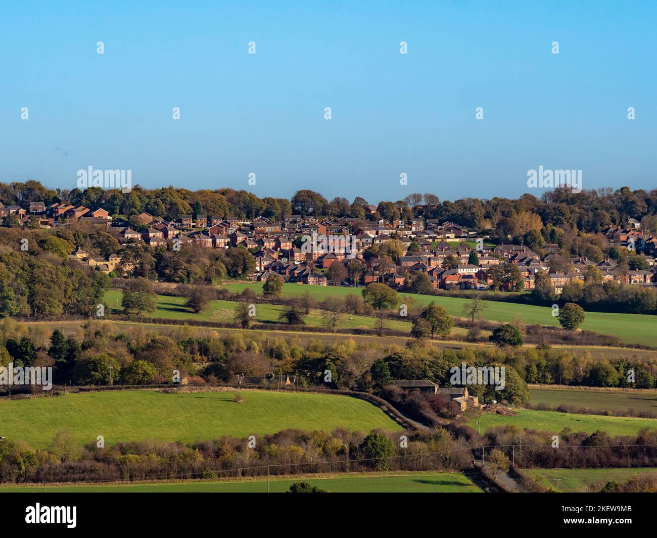 Elevated view of Worsbrough, Barnsley, South Yorkshire, UK. Stock Photo