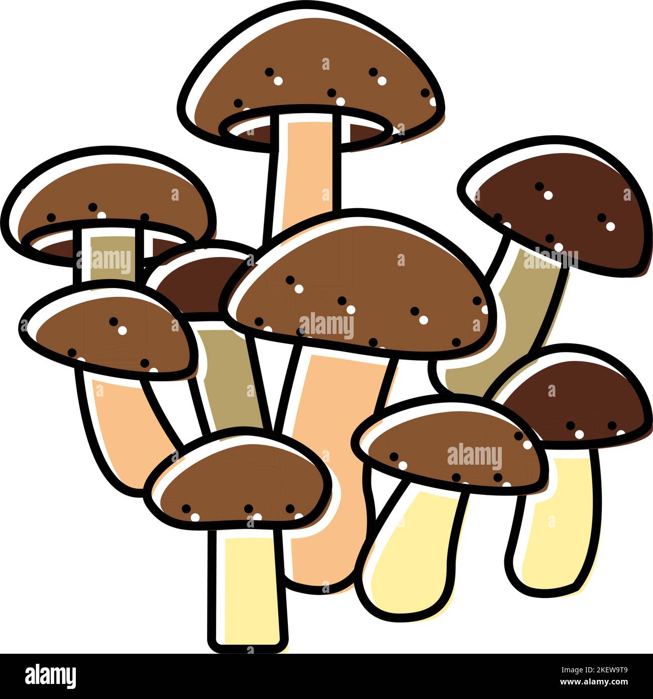 shiitake mushroom color icon vector illustration Stock Vector Image ...