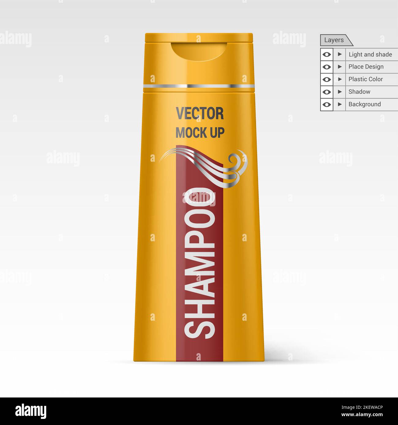 Bottle Shampoo Isolated on White Background Vector Layers Mock up Stock ...