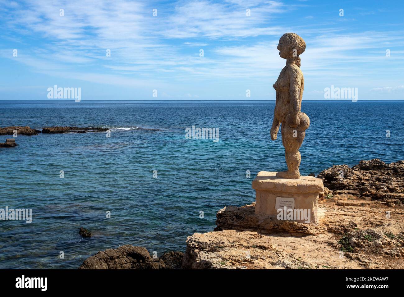 Capdepera, Palma de Mallorca - Spain - September 28, 2022. Sculpture by the artist Joan Bennassar on the Cala Ratjada promenade. Stock Photo
