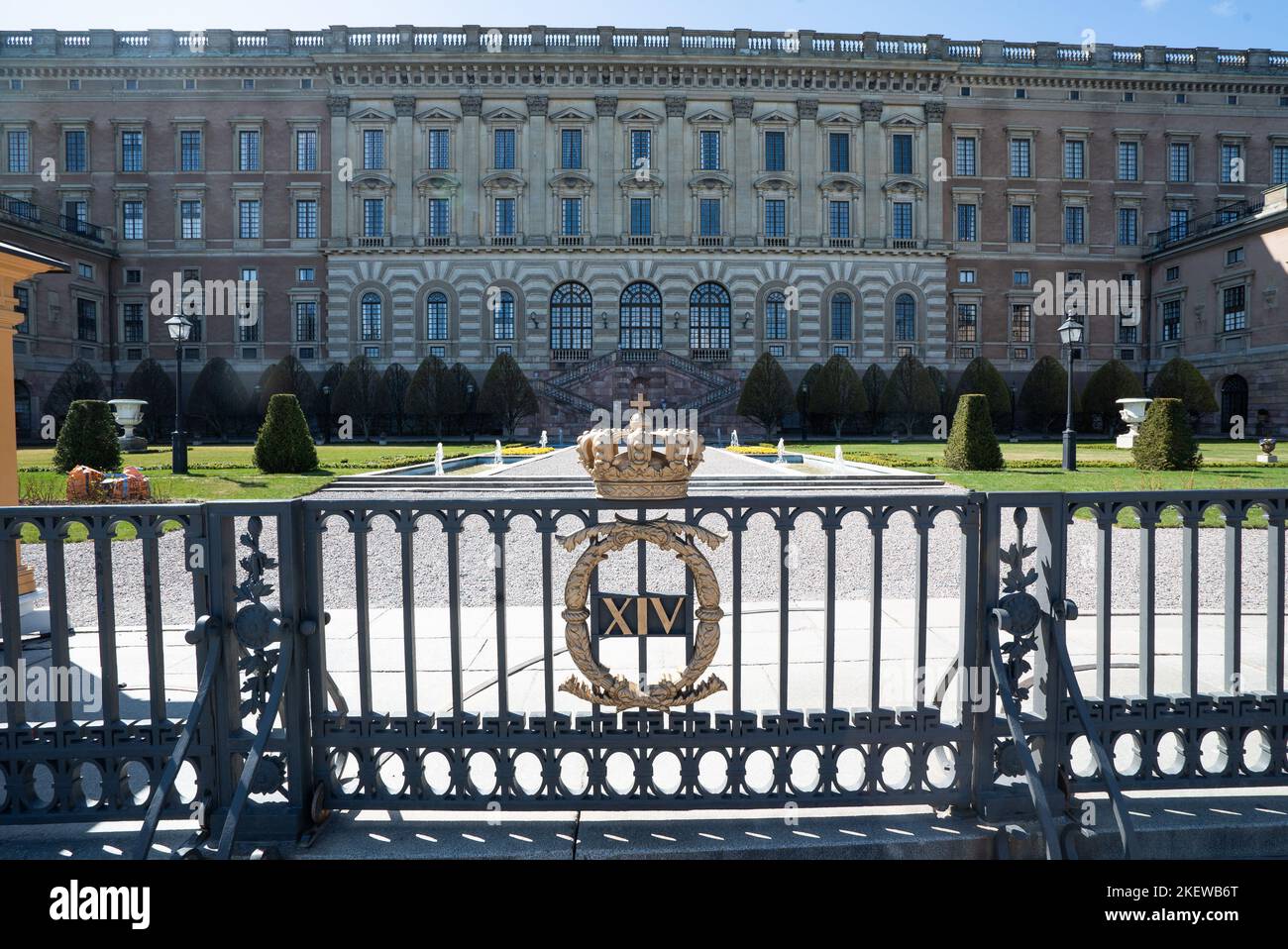 Eastern Facade of the Royal Palace in Stockholm, Sweden (Kungliga Slottet i Stockholm) Stockholm Palace Stock Photo