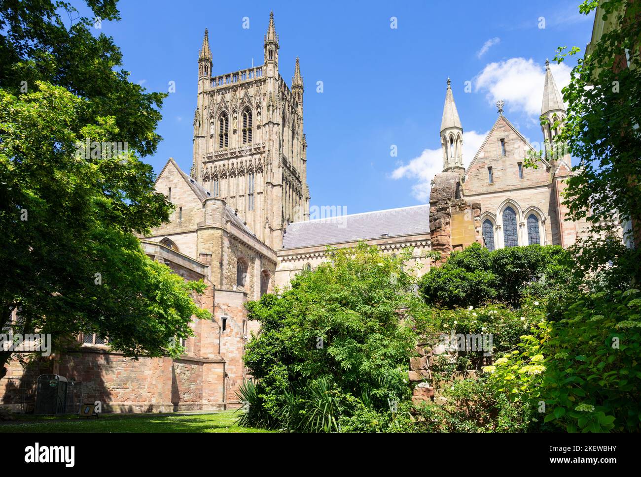 Worcester Cathedral from College Green Worcester Cathedral Worcester Worcestershire England UK GB Europe Stock Photo
