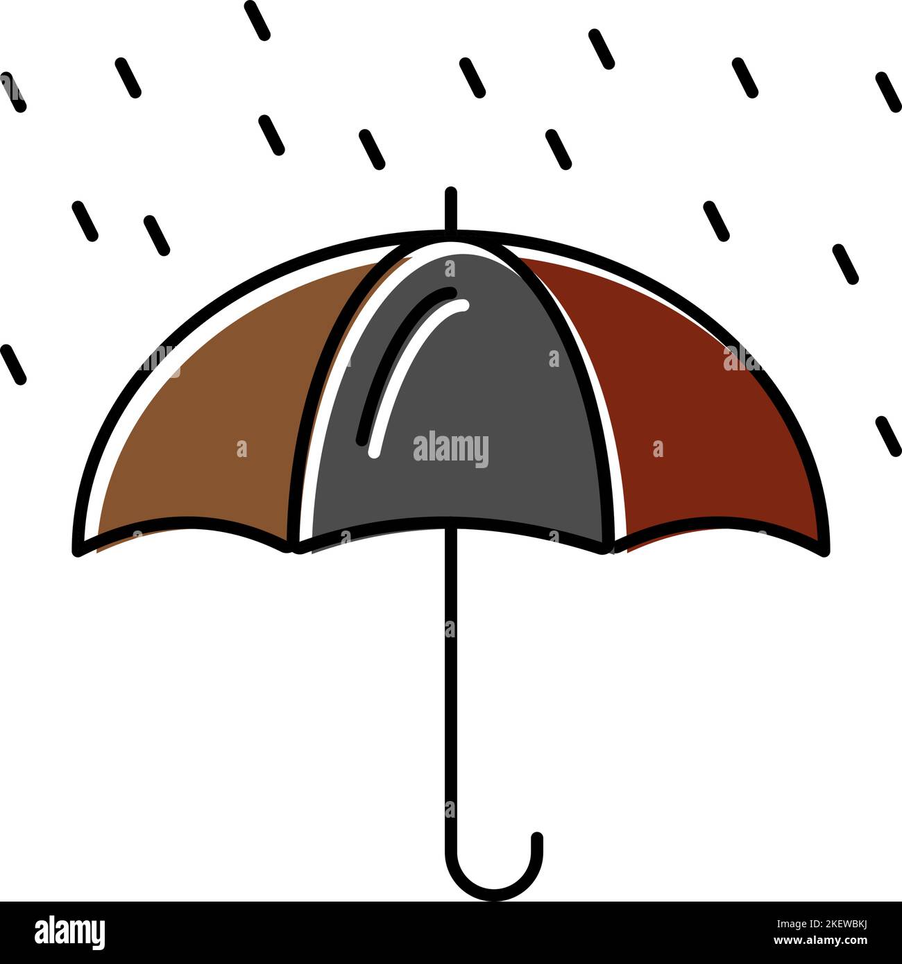 umbrella rain autumn color icon vector illustration Stock Vector Image ...