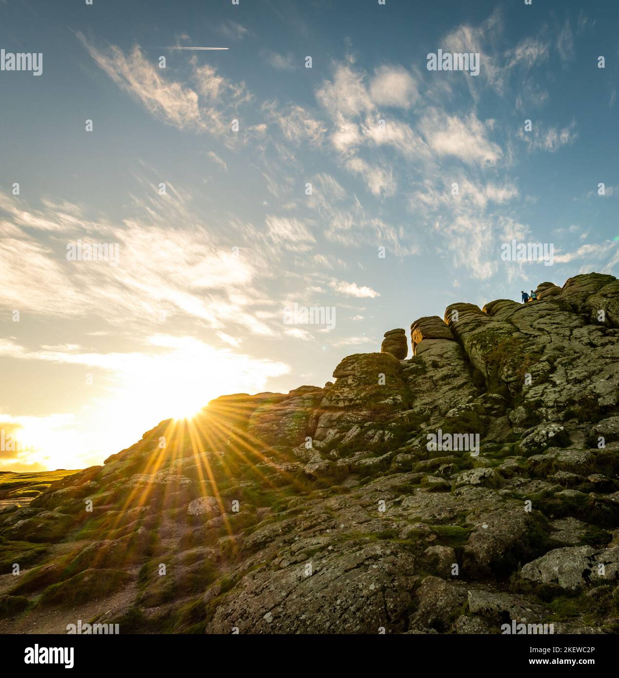 Dartmoor, UK. Monday 14 November 2022. Autumn Sun at Haytor on Dartmoor Credit: Thomas Faull/Alamy Live News Stock Photo