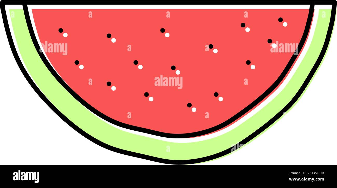 slice cut watermelon color icon vector illustration Stock Vector Image ...