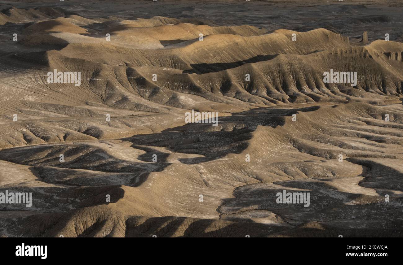 Eroded Badlands, "Moonscape Overlook", Hanksville, Utah Stock Photo