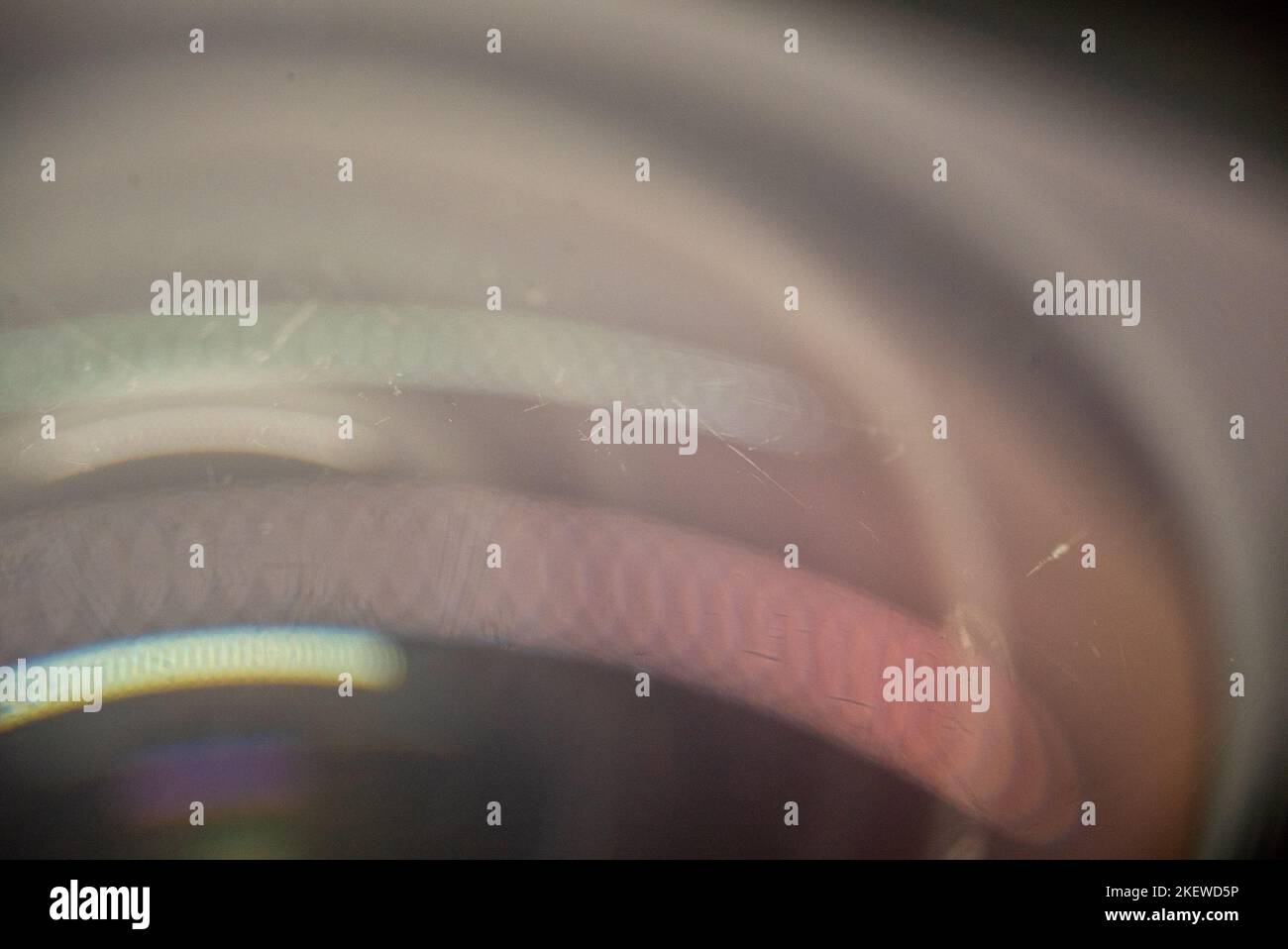 Close up shot showing small scratches on a camera lens glass ...