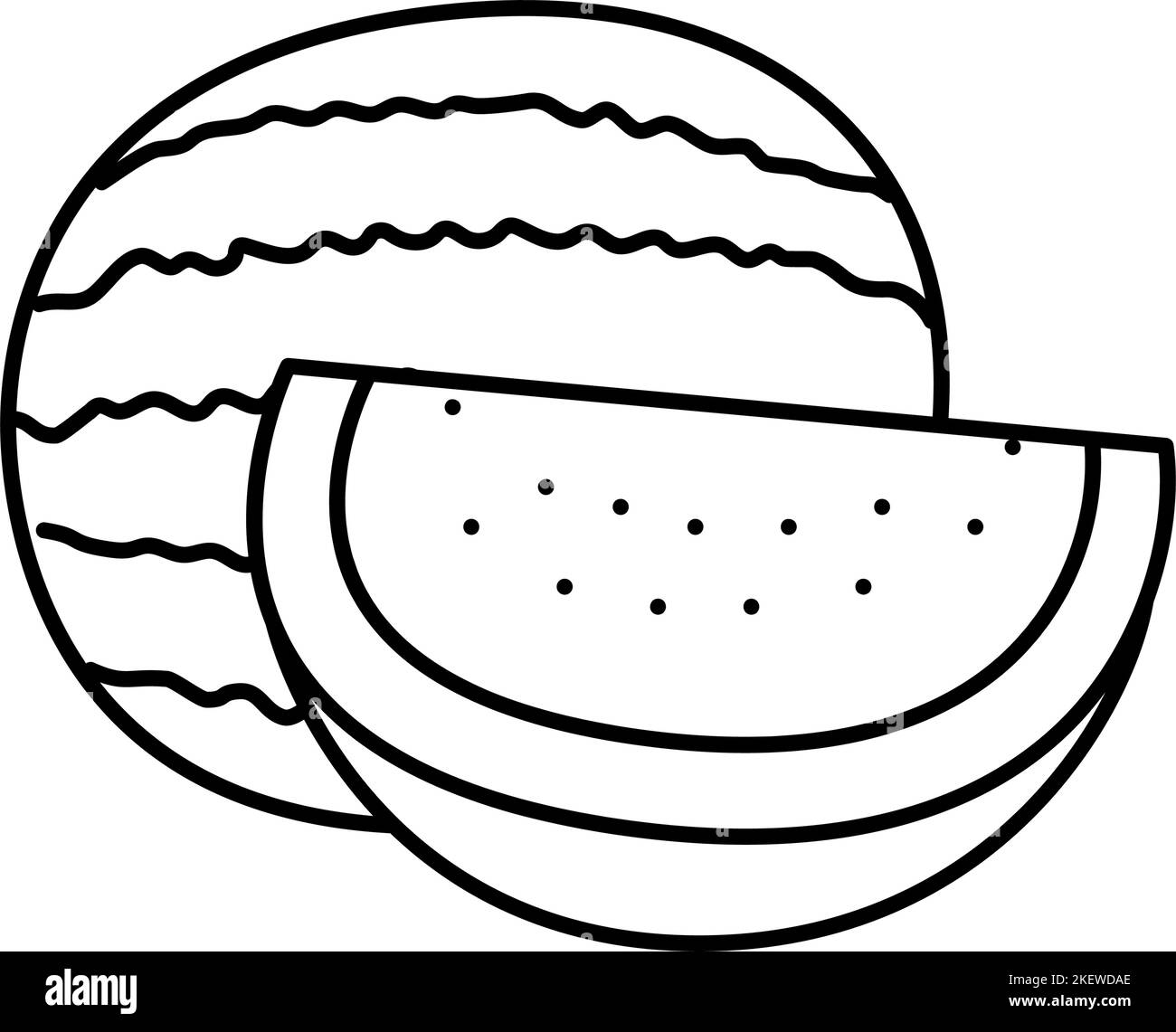 red watermelon cut slice line icon vector illustration Stock Vector ...