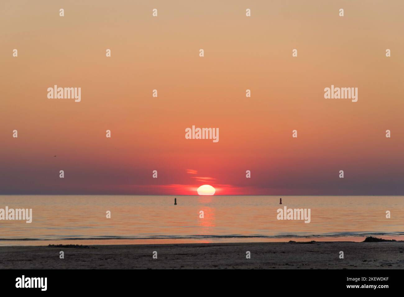 Summer in Parnu stone jetty Estonia Stock Photo