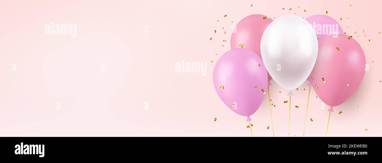 3d balloons with ribbon Stock Vector Image & Art - Alamy