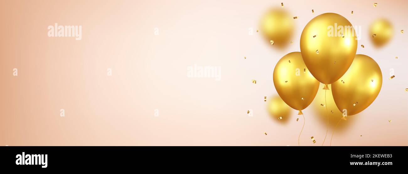 3d balloons with ribbon Stock Vector Image & Art - Alamy