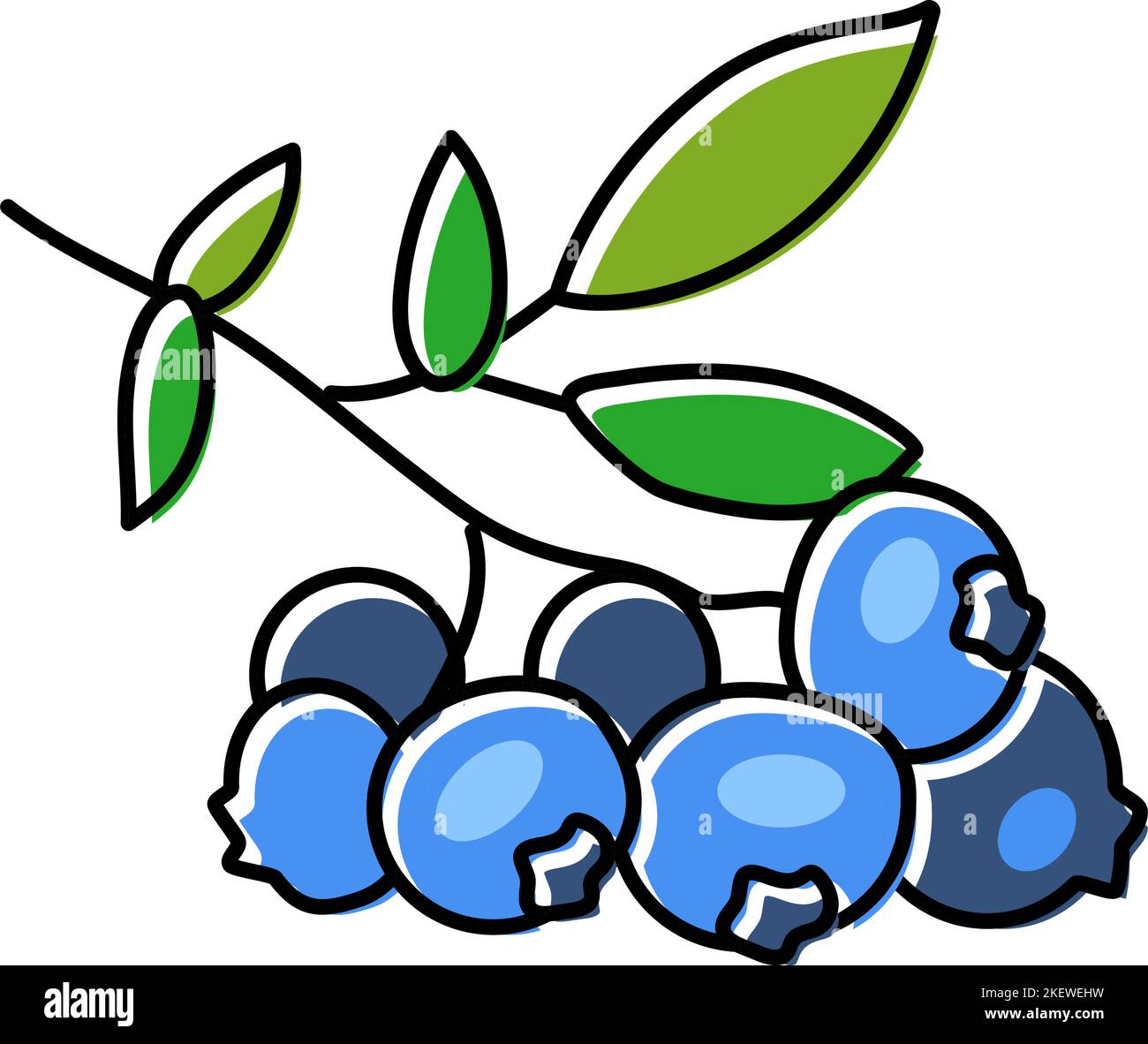 blueberry plant color icon vector illustration Stock Vector Image & Art ...