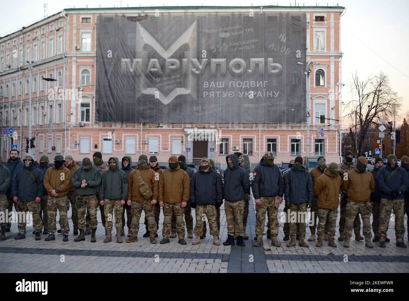 KYIV, UKRAINE - NOVEMBER 13, 2022 - Soldiers of Azov regiment ...