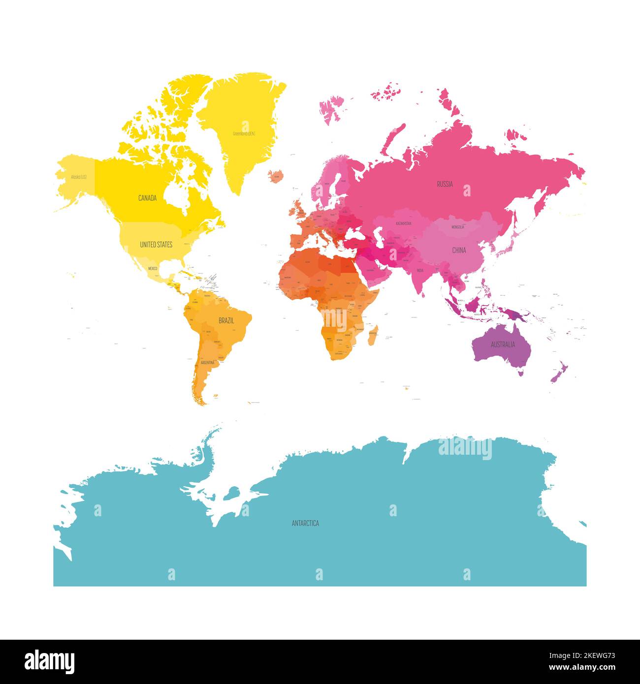 Map Of World Mercator Projection High Detailed Political Map Of