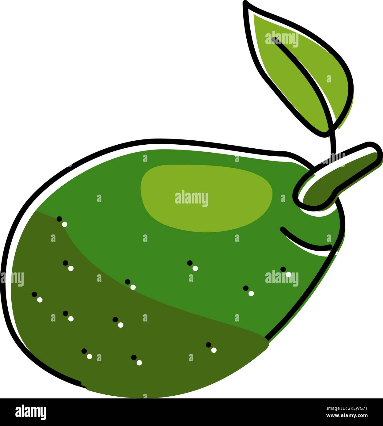 green avocado leaf color icon vector illustration Stock Vector Image ...