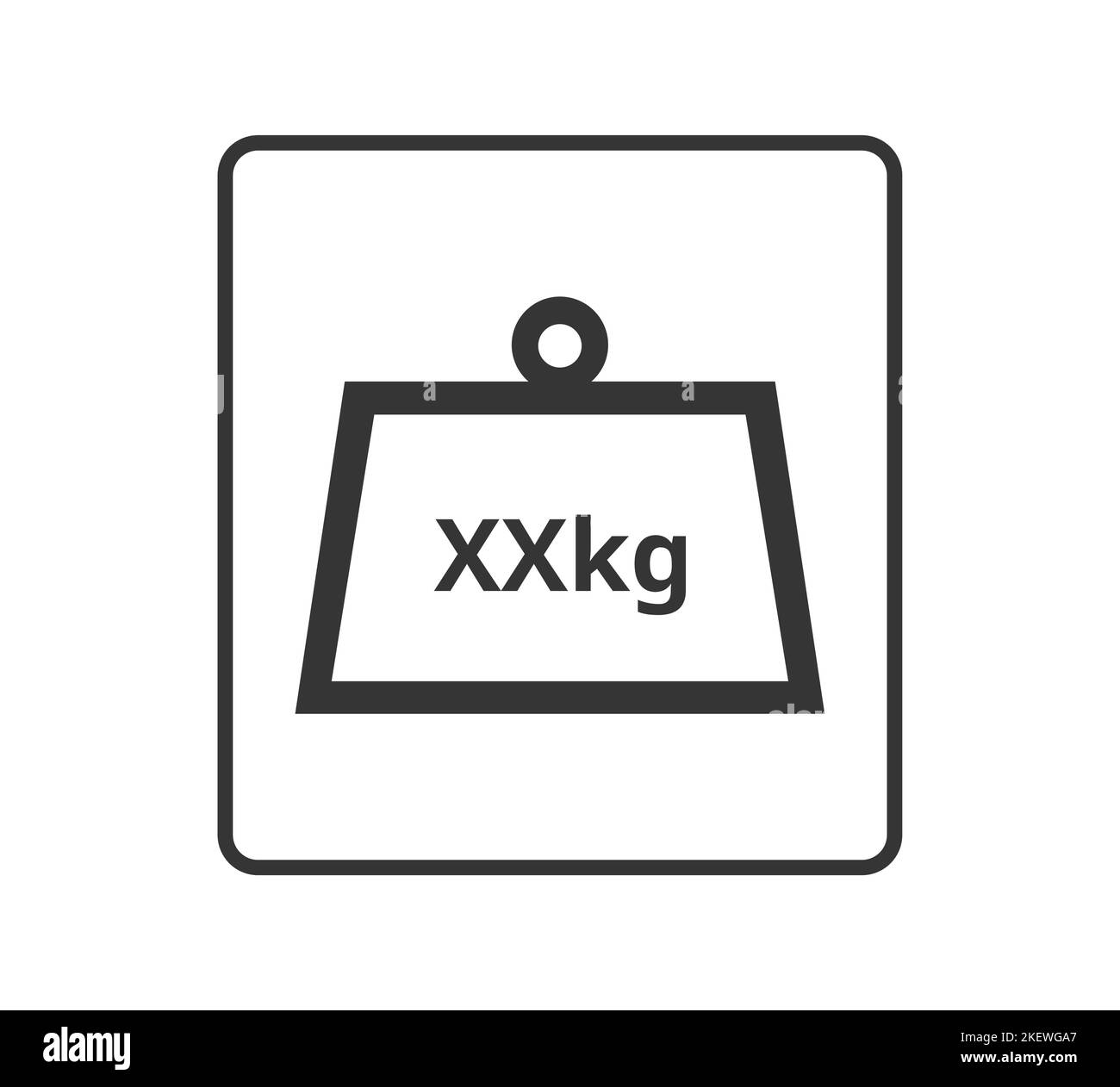 Black content weight symbol. Concept of packaging. Stock Vector