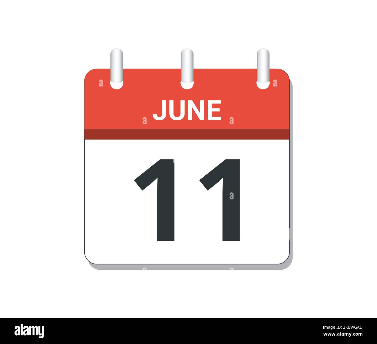 June 11th calendar icon vector. Concept of schedule, business and tasks ...