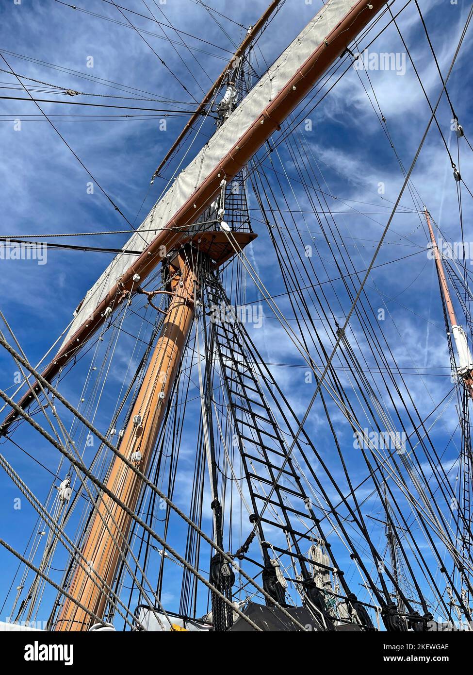 Sailing Ship Mast Pierces the Sky Stock Photo Alamy