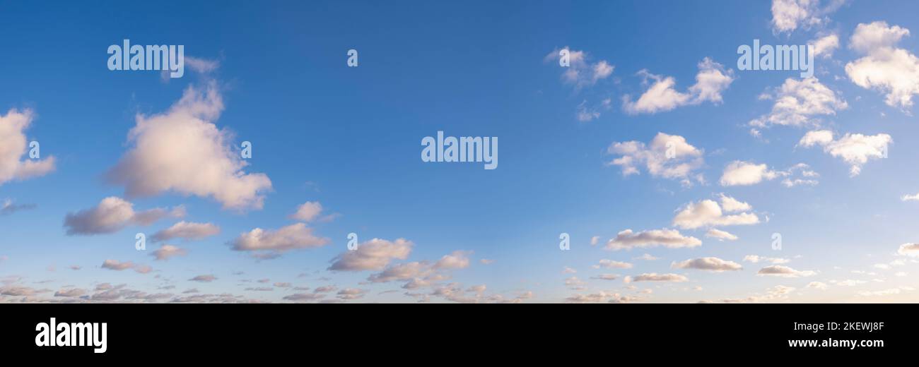 blue sky panorama background with tiny clouds Stock Photo - Alamy